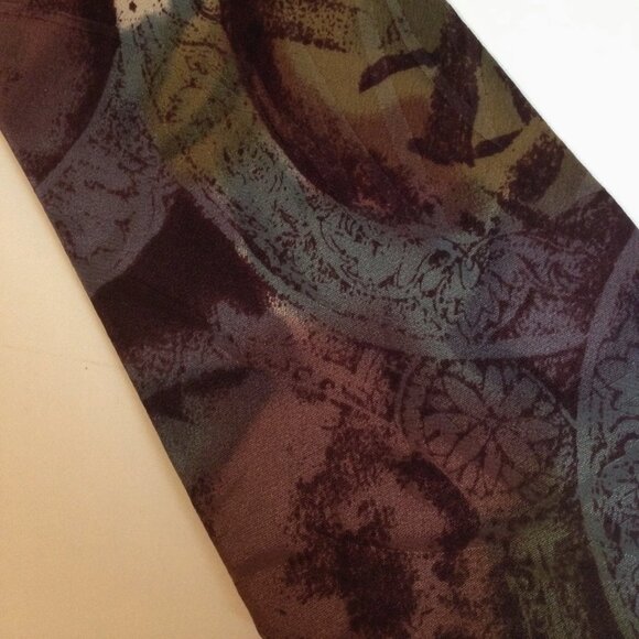 Paul Rodon Abstract Neck Tie Hand Made 100% Silk Mens Plum Teal Green Neckwear - Picture 3 of 9